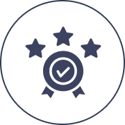 Quality assurance emblem with stars