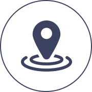 GPS marker symbol in dark circle
